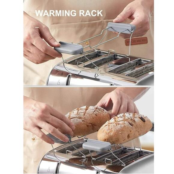 Yabano 4 Slice Automatic Toaster Stainless Steel Extra wide slots NEW 3 modes - Picture 4 of 7